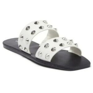 Marc fisher Bolive white studded slide sandals